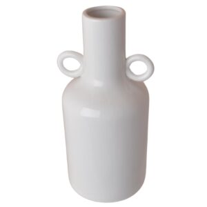 wazon ceramiczny z uszami biały bok