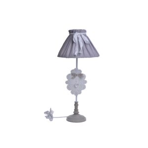 lampa stołowa z materiałowym kloszem